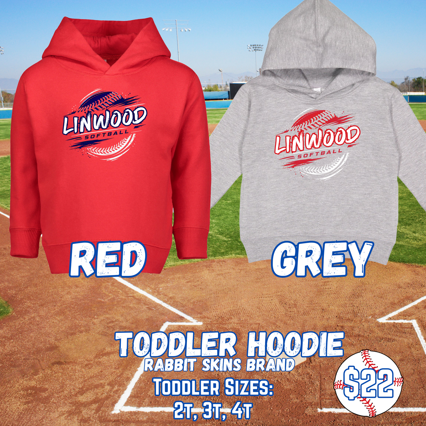 LINWOOD SOFTBALL TODDLER Hooded Sweatshirt