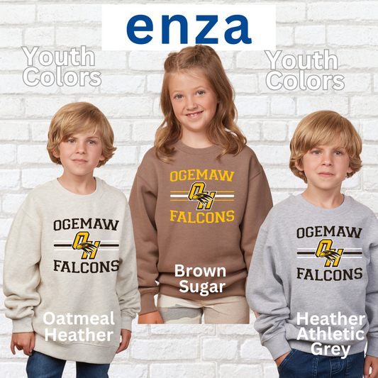 YOUTH Ogemaw Falcons Crewneck Sweatshirt (Enza)