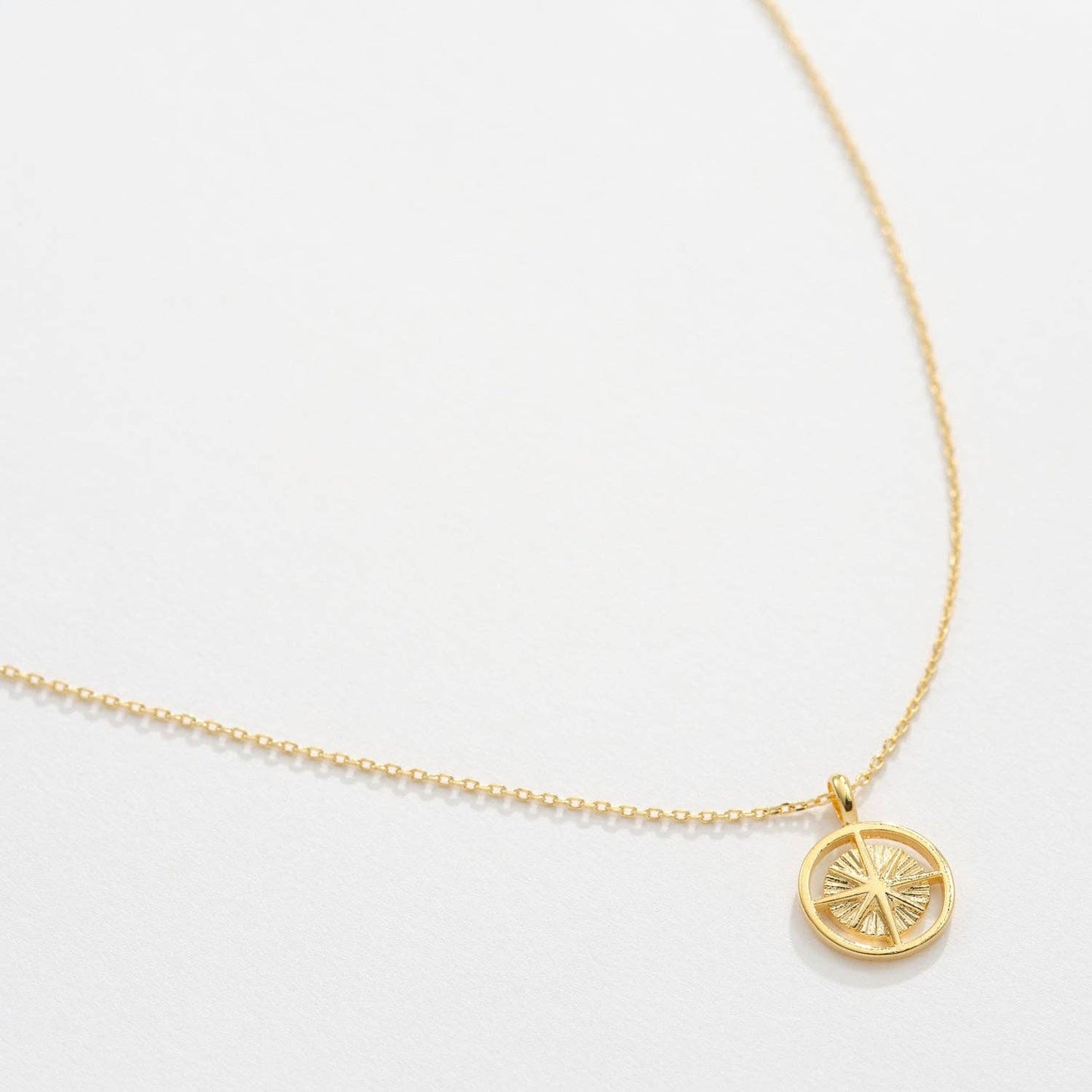 Gold Dipped Sunburst Medallion Necklace: Gold