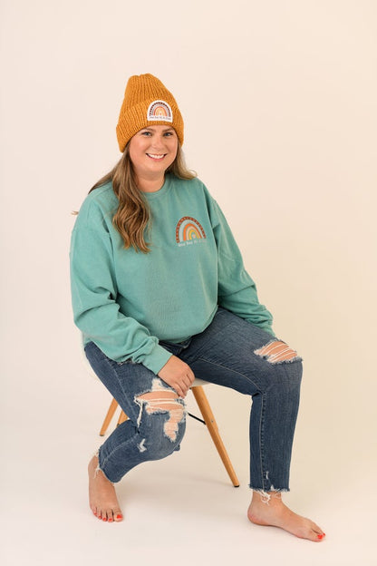 One Day At A Time Beanie Hat with Patch