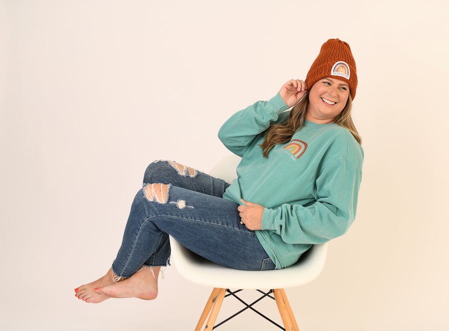 One Day At A Time Beanie Hat with Patch