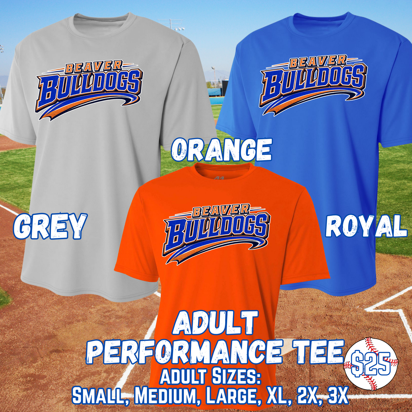 BEAVER BULLDOGS ADULT Short Sleeve Performance Tee