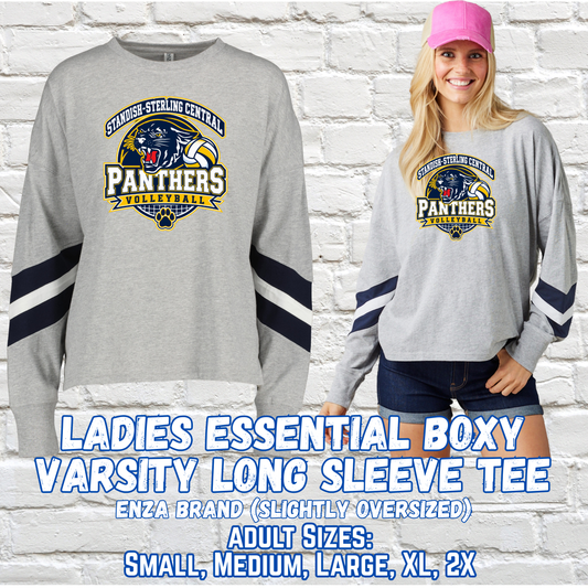 SSC VOLLEYBALL Ladies Essential Boxy Varsity Long Sleeve Tee