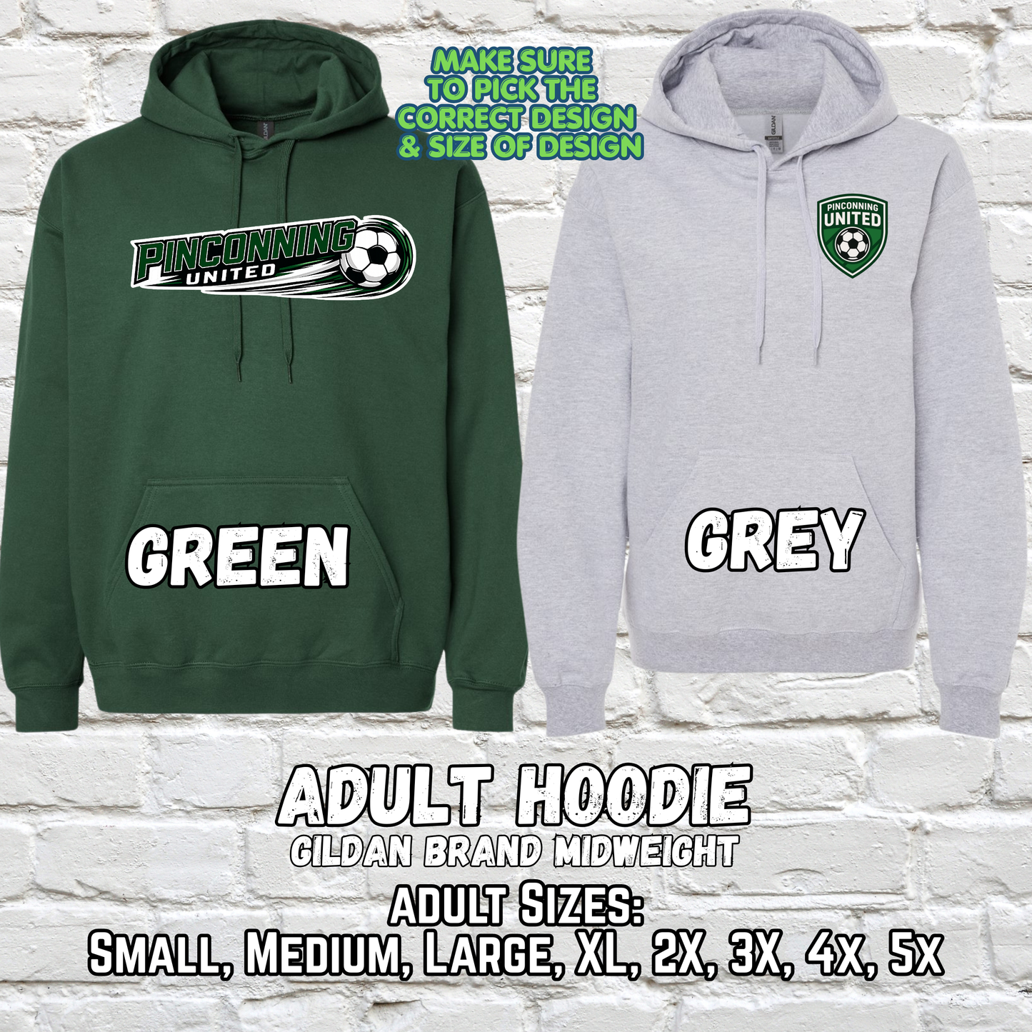 PINCONNING UNITED SOCCER ADULT Hooded Sweatshirt (JERZEES)