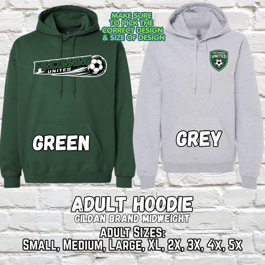 PINCONNING UNITED SOCCER ADULT Hooded Sweatshirt (JERZEES)