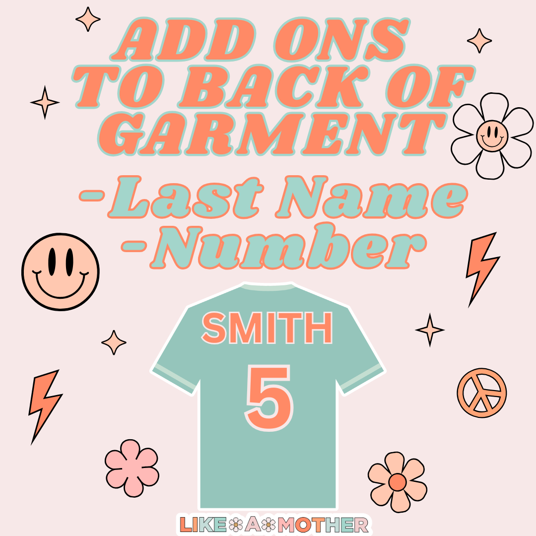 Add Name and/or Number on Back
