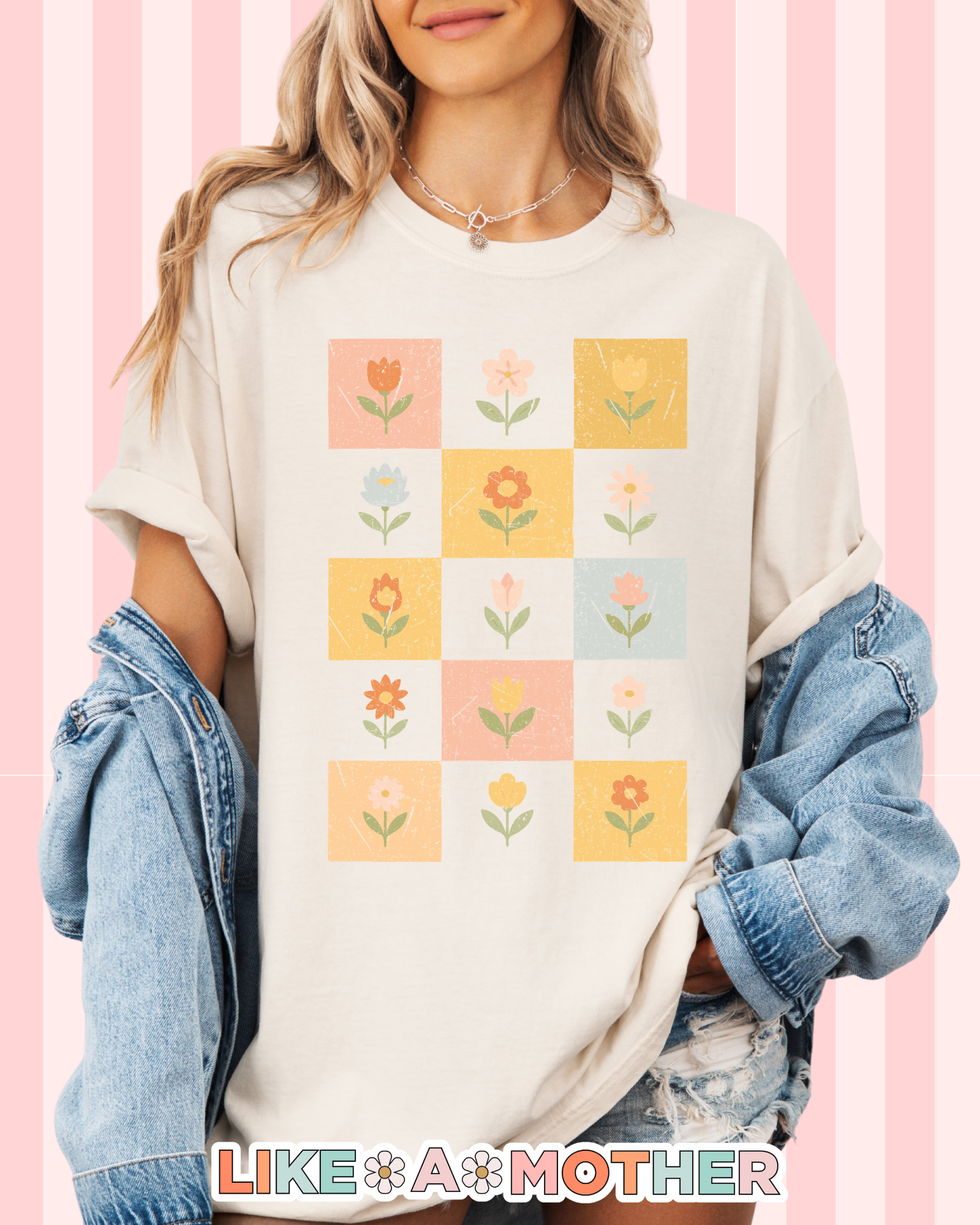 Checker Floral Tee