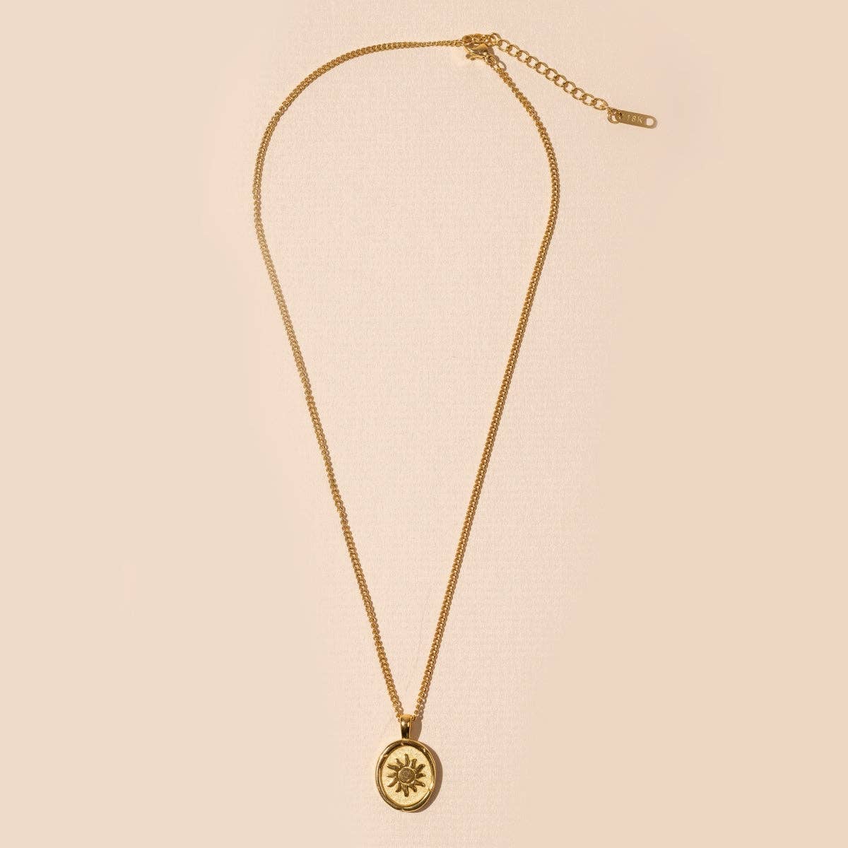 18K Gold Plated Stainless Steel Sun/Moon Pendant Necklace